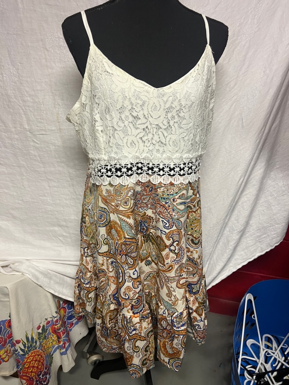 Boho 2XL Paisley Print Polyester Top - Multicolor Festival